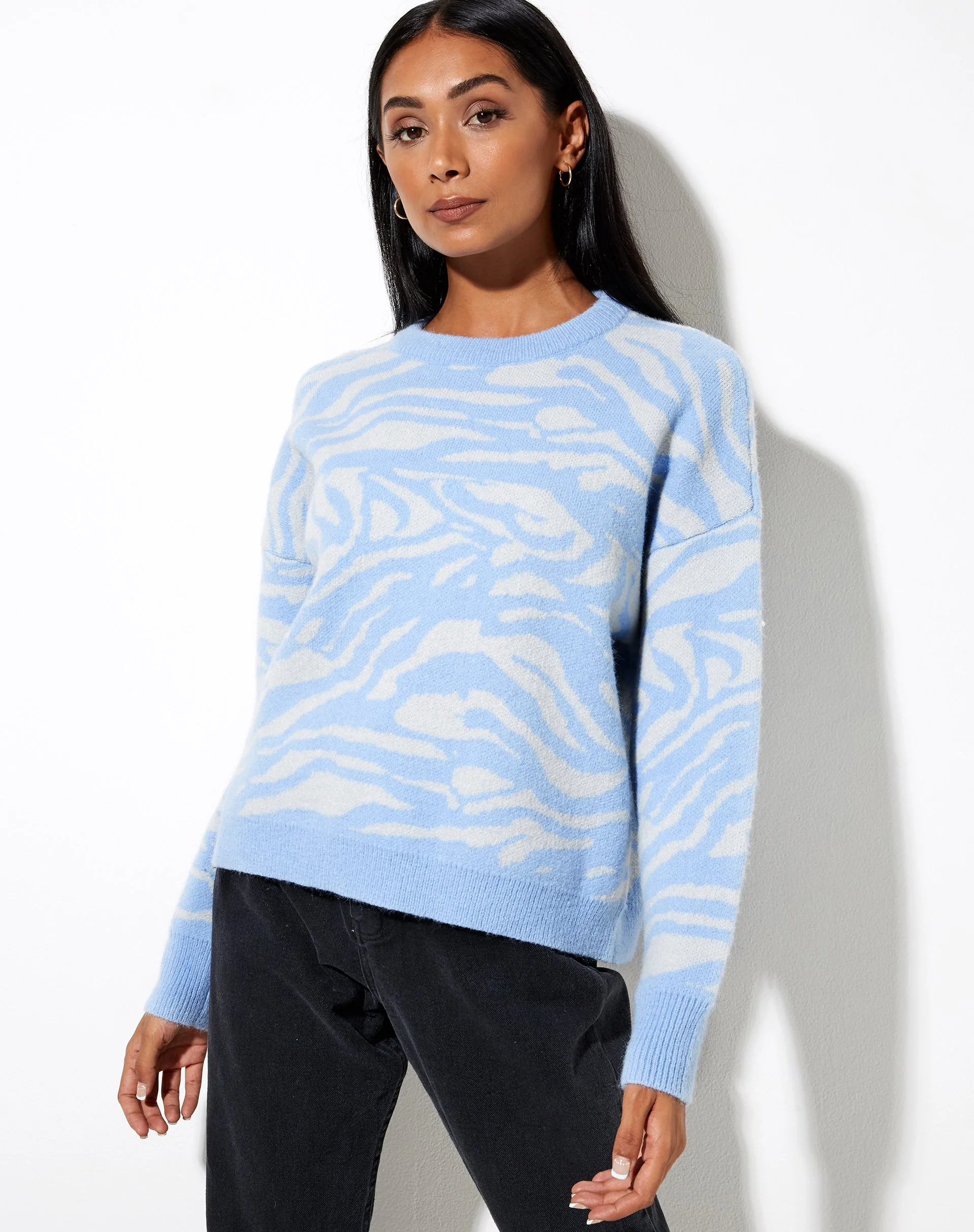 Eleni Jumper in Zebra Blue Grey - Image 4