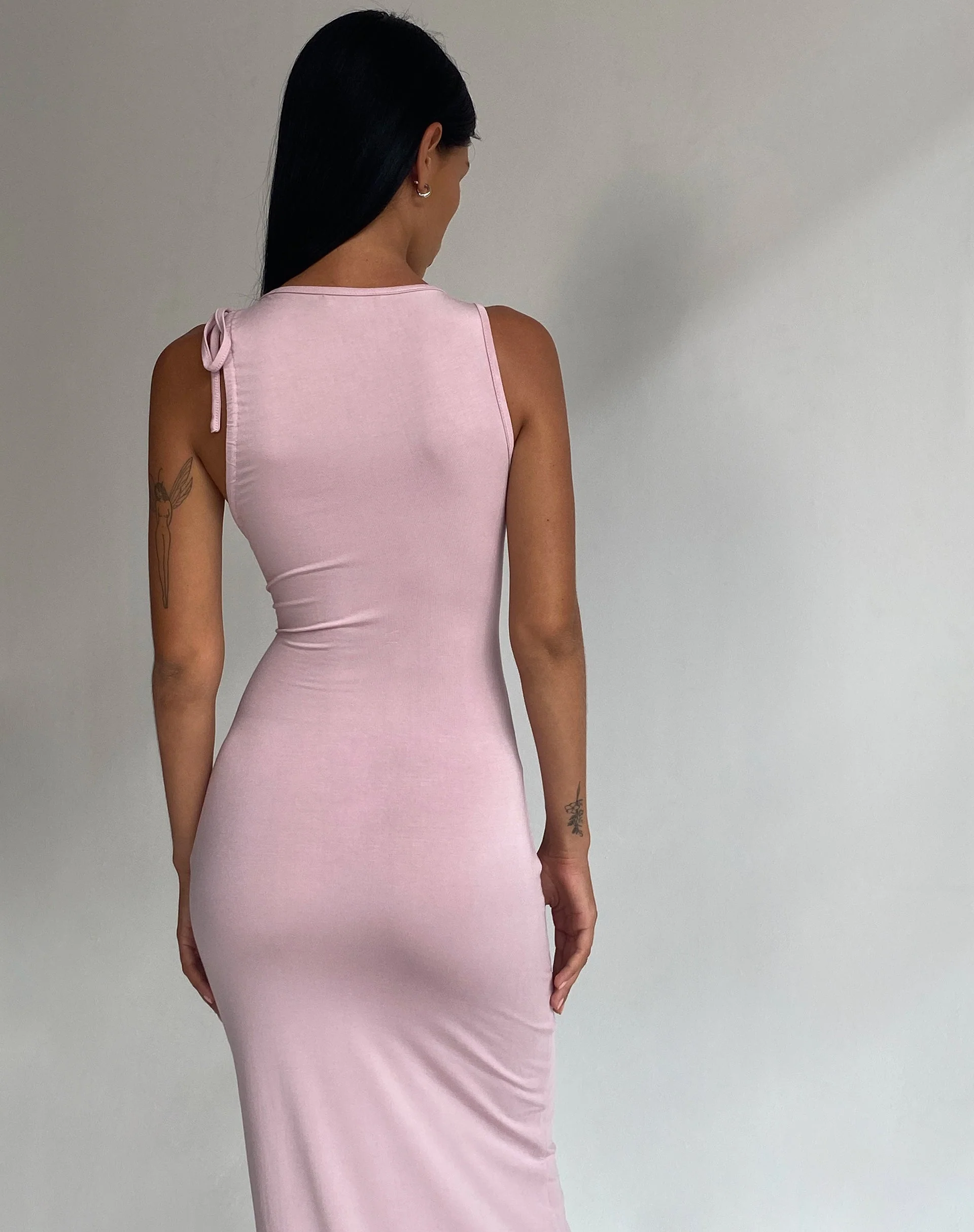 Elinor Maxi Dress in Slinky Baby Pink - Image 7