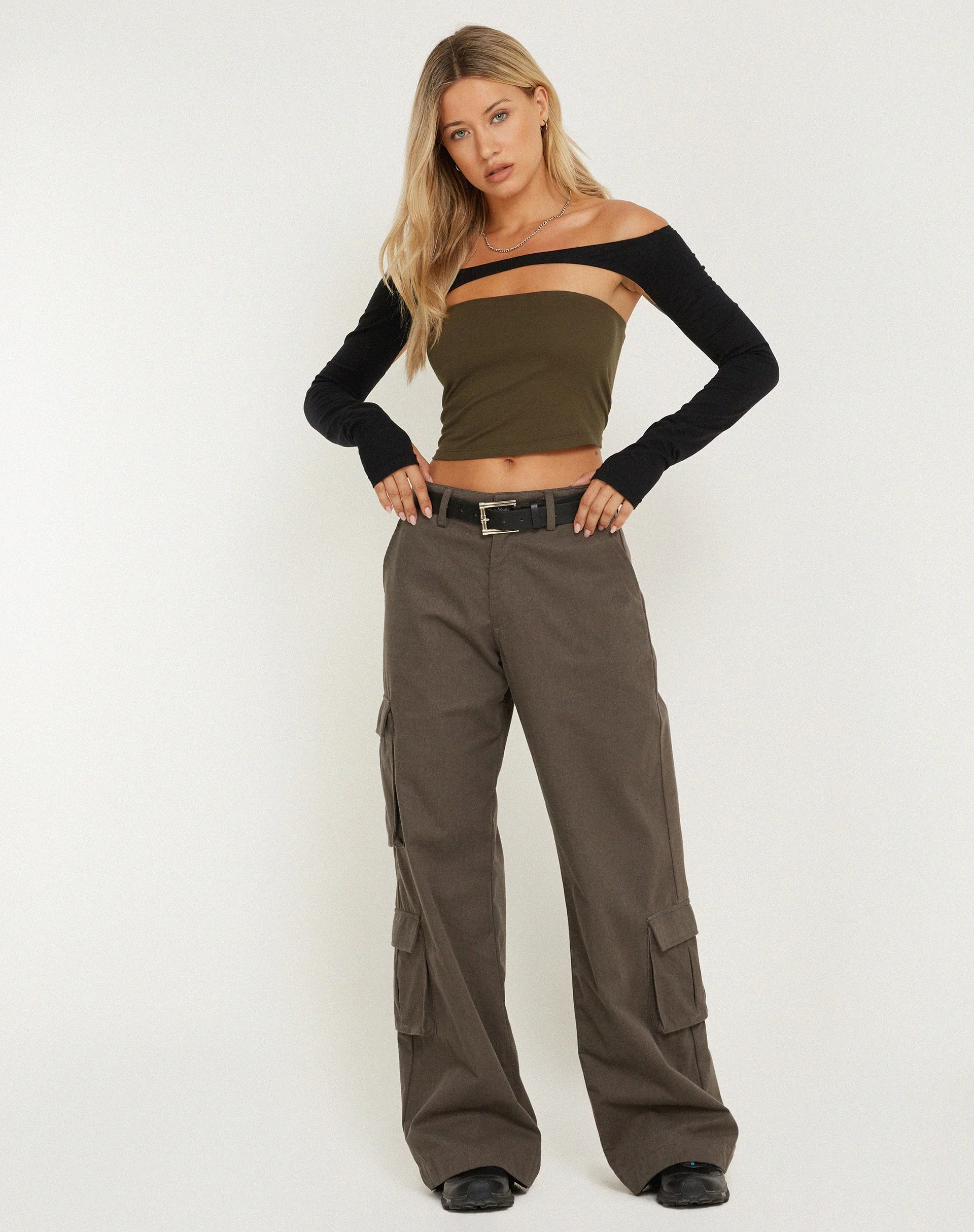 Eloa Shrug Top in Black - Image 2