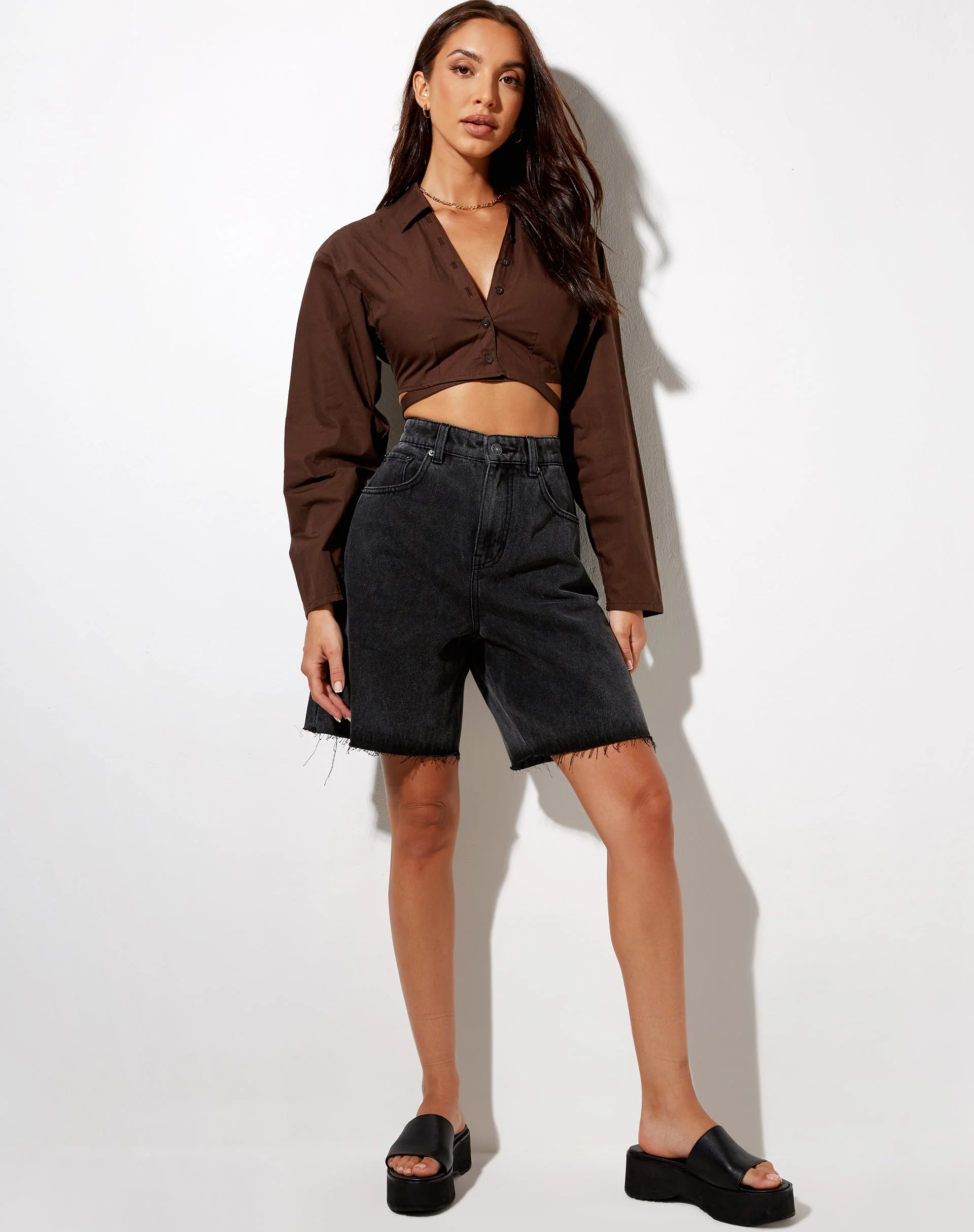 Elyse Crop Top in Deep Mahogany - Image 3