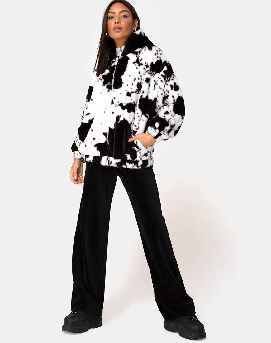 Emerson Jacket in Cow Hide Black & White - Image 6