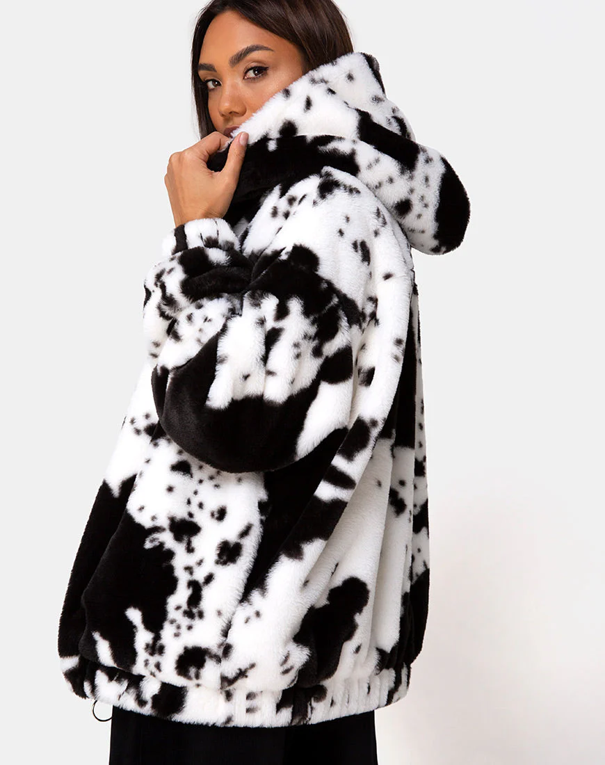 Emerson Jacket in Cow Hide Black & White - Image 8