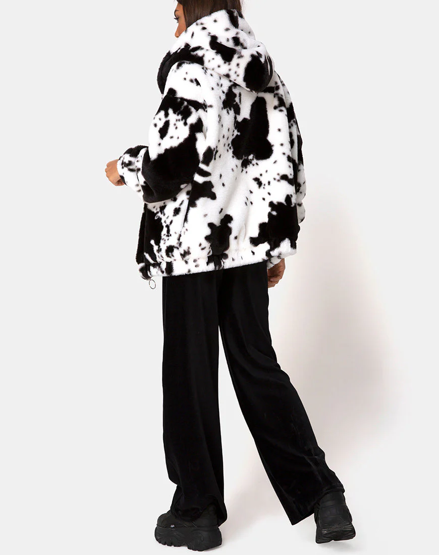 Emerson Jacket in Cow Hide Black & White - Image 9