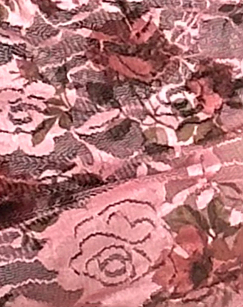 Erna Micro Shorts in Pink Lace Floral Bloom - Image 9