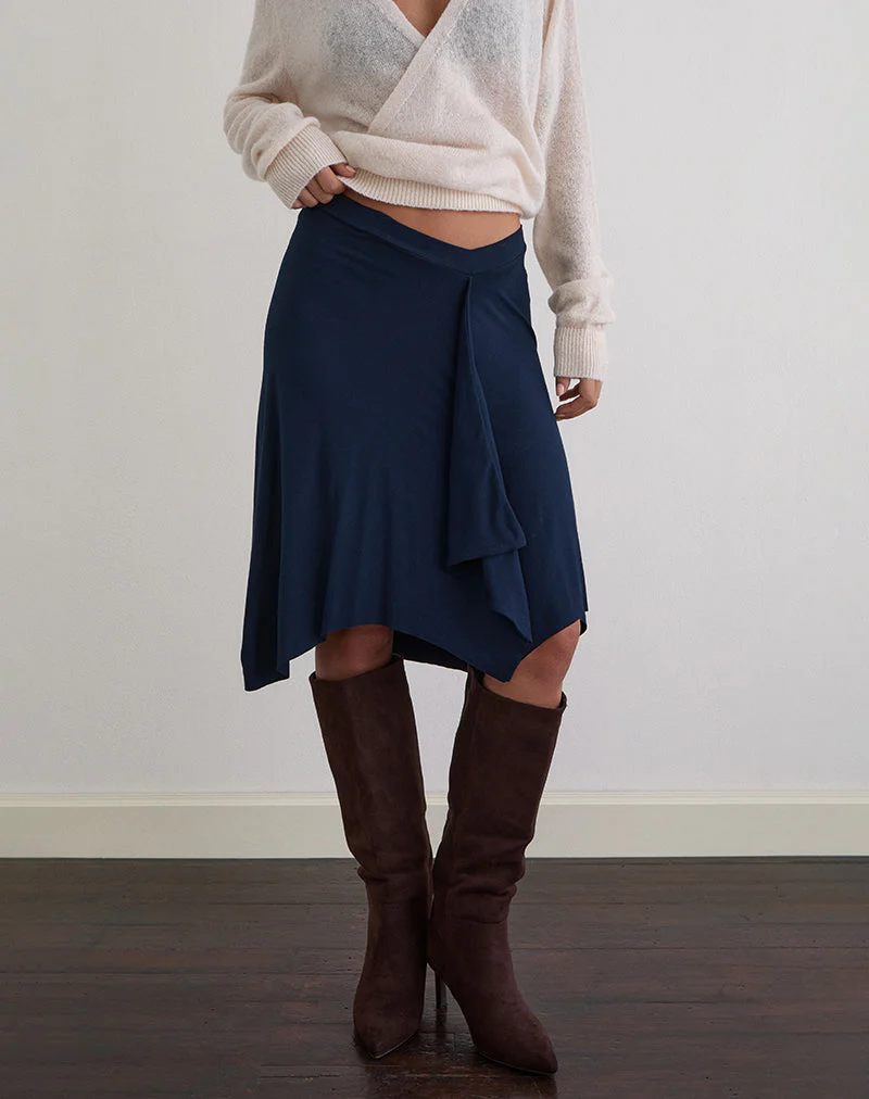 Esmeray Midi Skirt in Navy