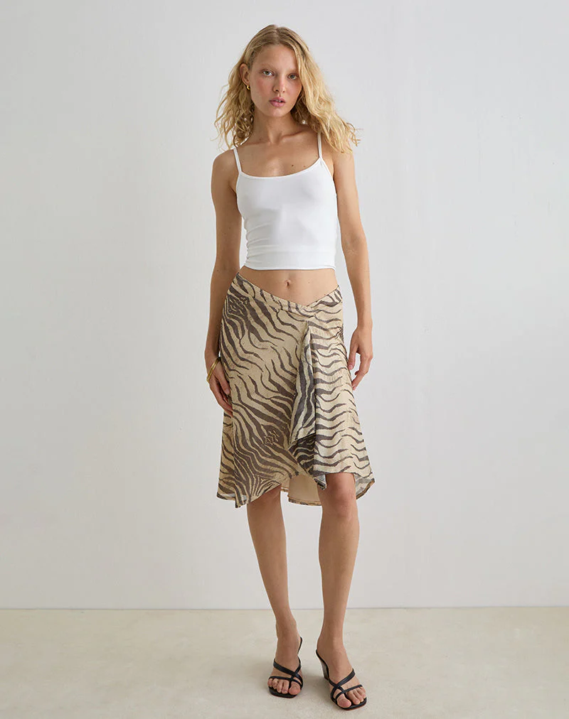 Esmeray Midi Skirt in Wild Animal Neutral - Image 2