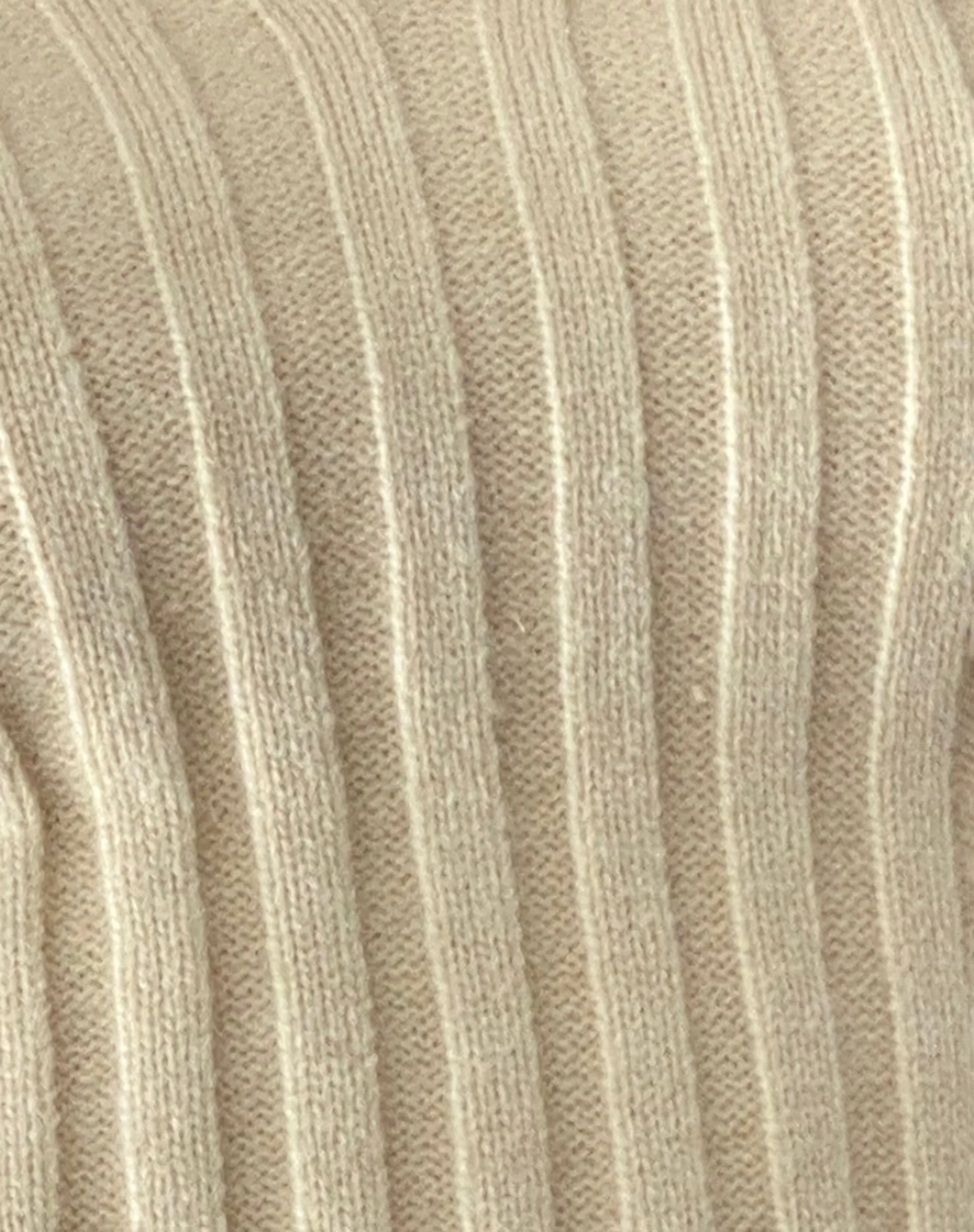 Estella Short Sleeve Knitted Top in Natural Oat - Image 7