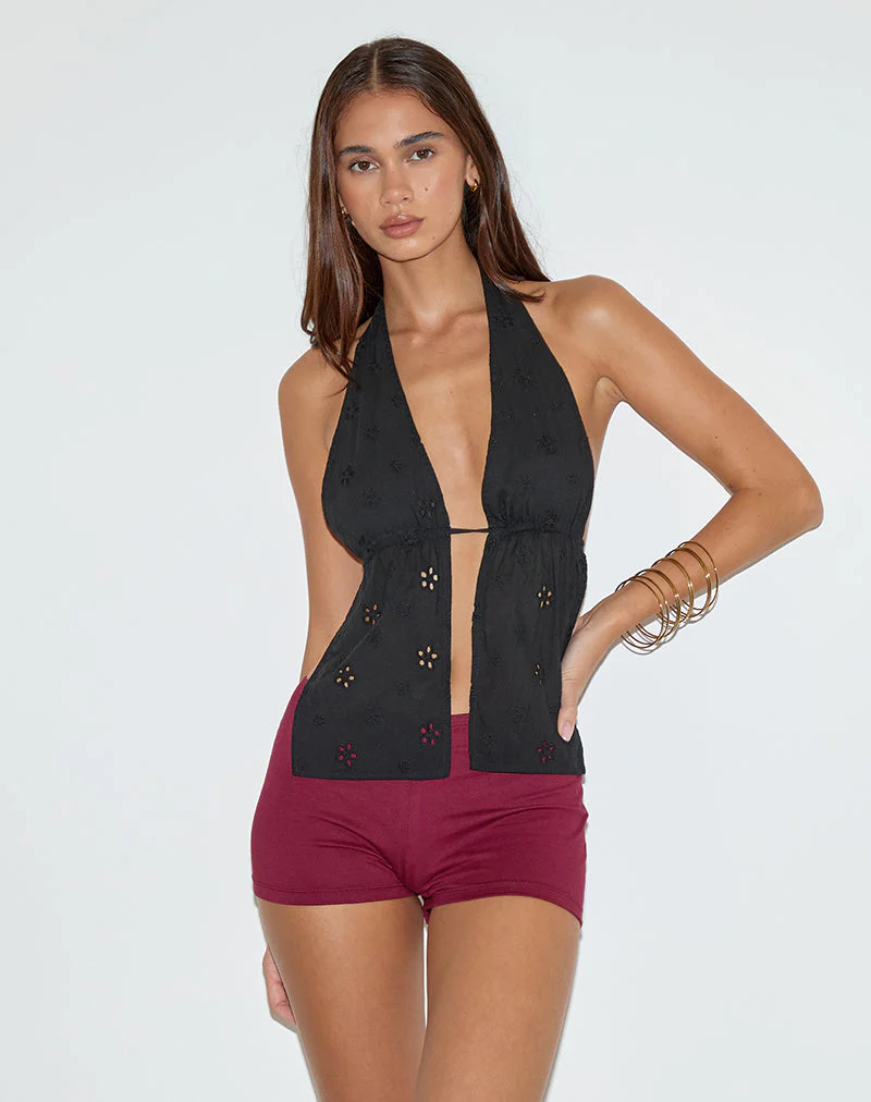Eunia Short in Burgundy - Image 3