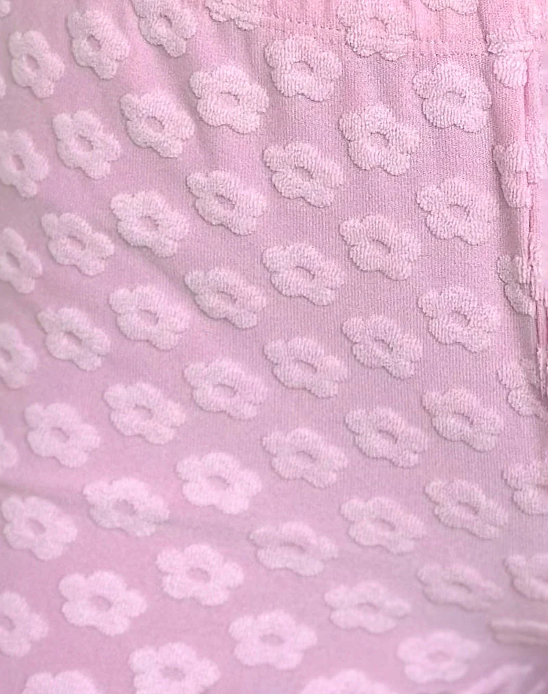 Eunia Micro Shorts in Mini Floral Terry Pink - Image 5