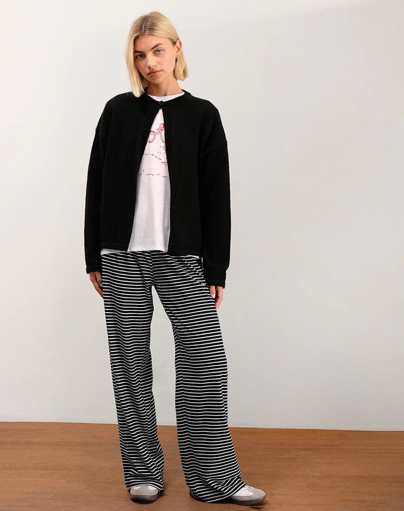 Eunice Trouser in Black and White Stripe - Image 2