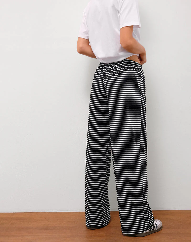 Eunice Trouser in Black and White Stripe - Image 3