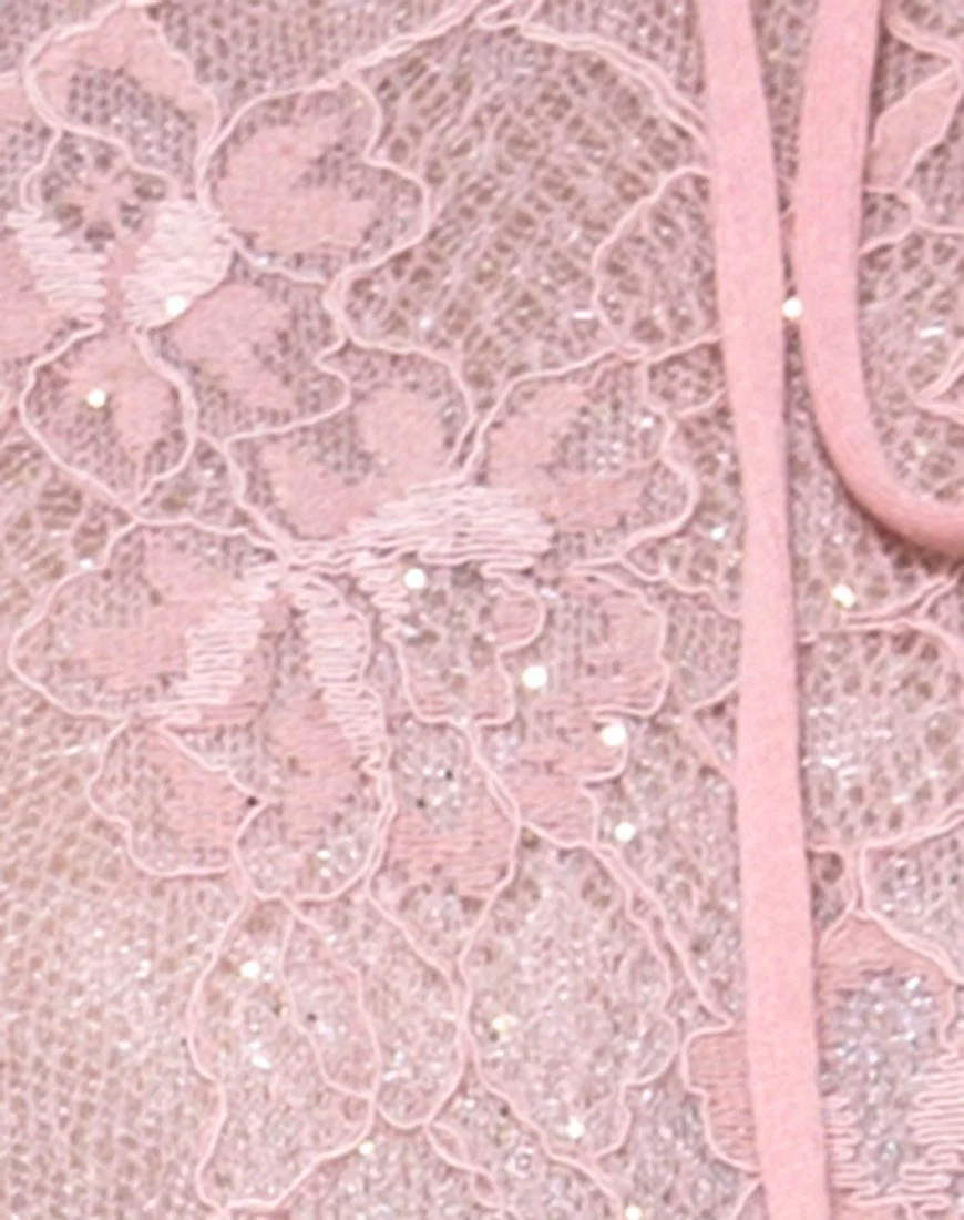 Eva Crop Top in Lace Rose - Image 5