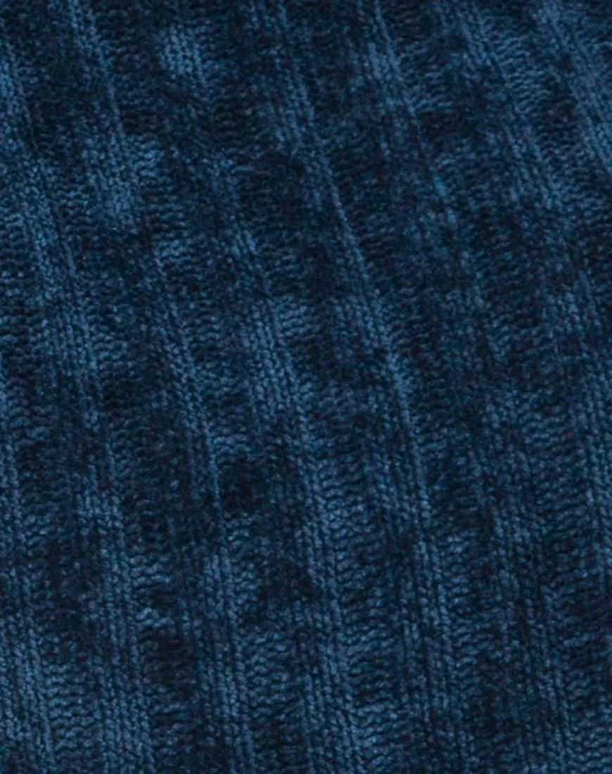 Evie Cropped Sweatshirt in Chenille Blue - Image 5