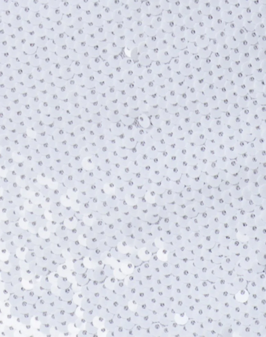 Ewi Skirt in Fishcale Sequin White Matte - Image 5
