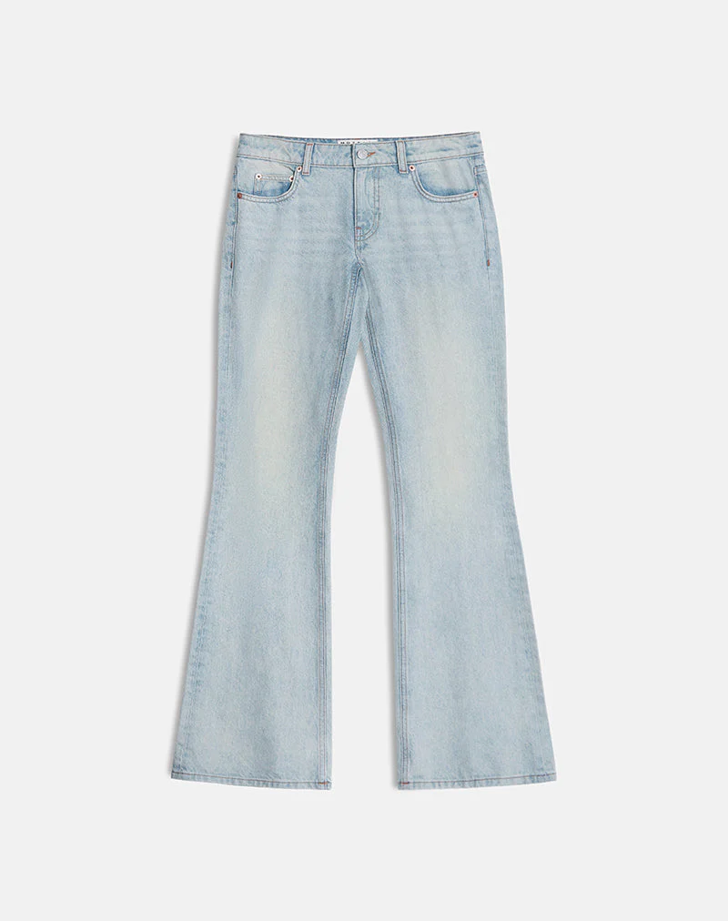 Extra Low Rise Flare in Breeze Blue Wash - Image 5