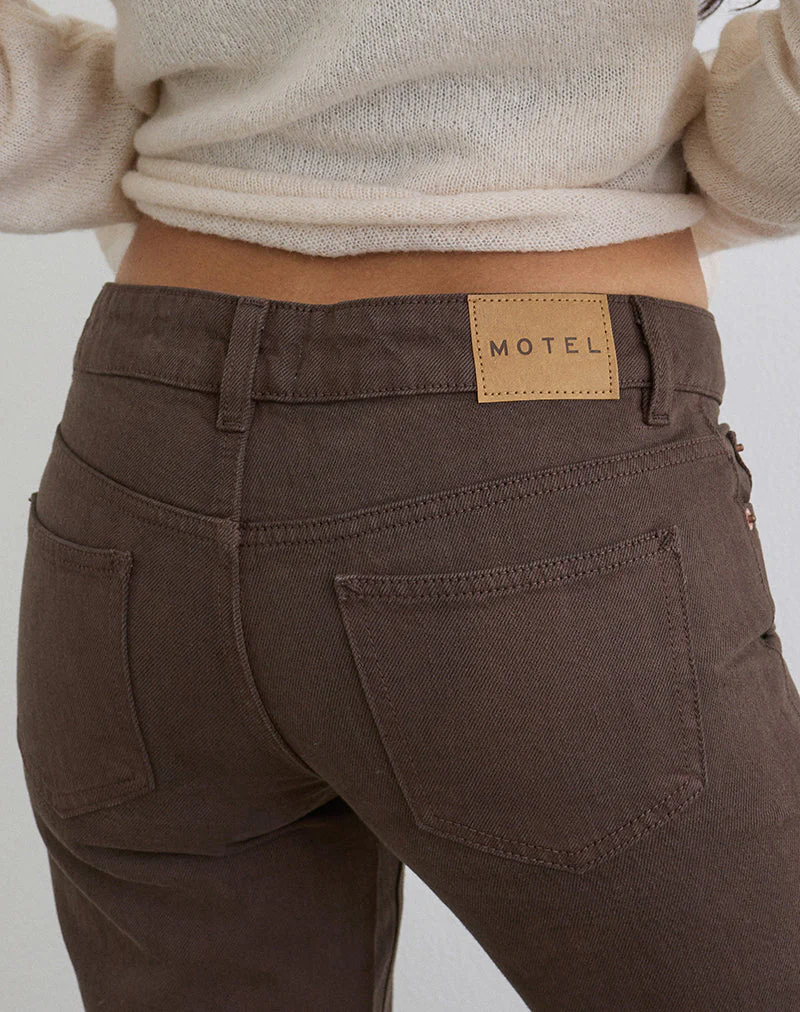 Extra Low Rise Flare Jeans in Dark Chocolate - Image 3