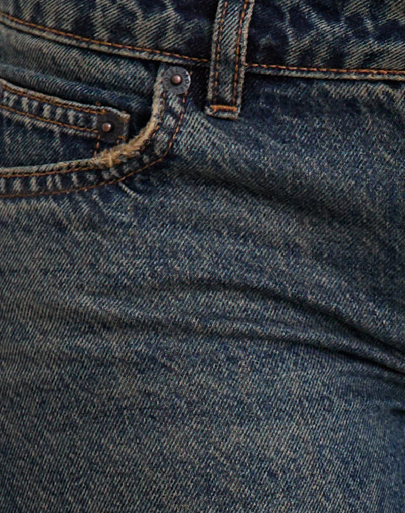 Extra Low Rise Flare Jeans in Dirty Green - Image 8