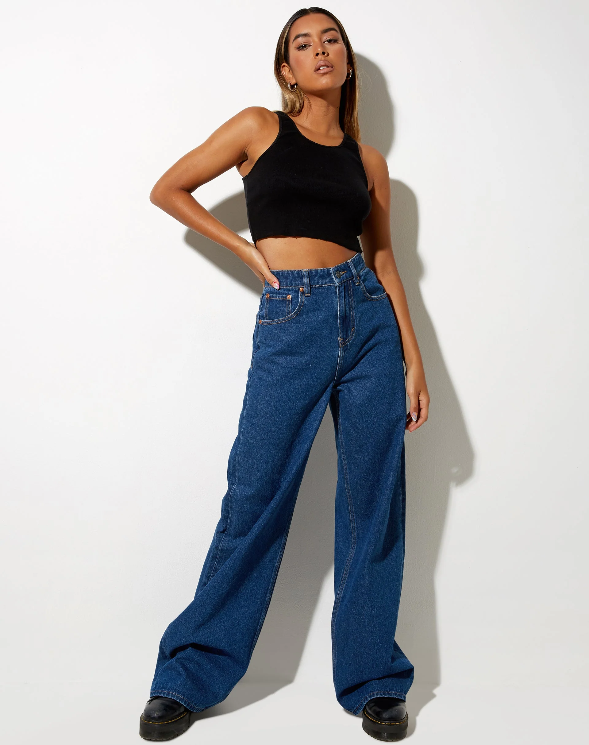 Roomy Extra Wide Jeans in Classic Blue - Image 2