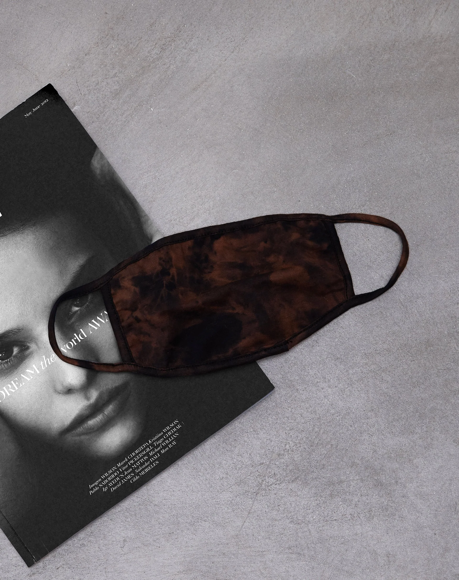 Face Mask in Black Rust Tie Dye - Image 2