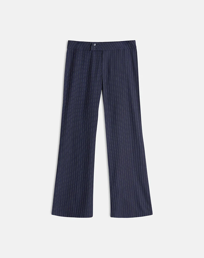 Falita Trouser in Tailoring Navy Stripe - Image 5