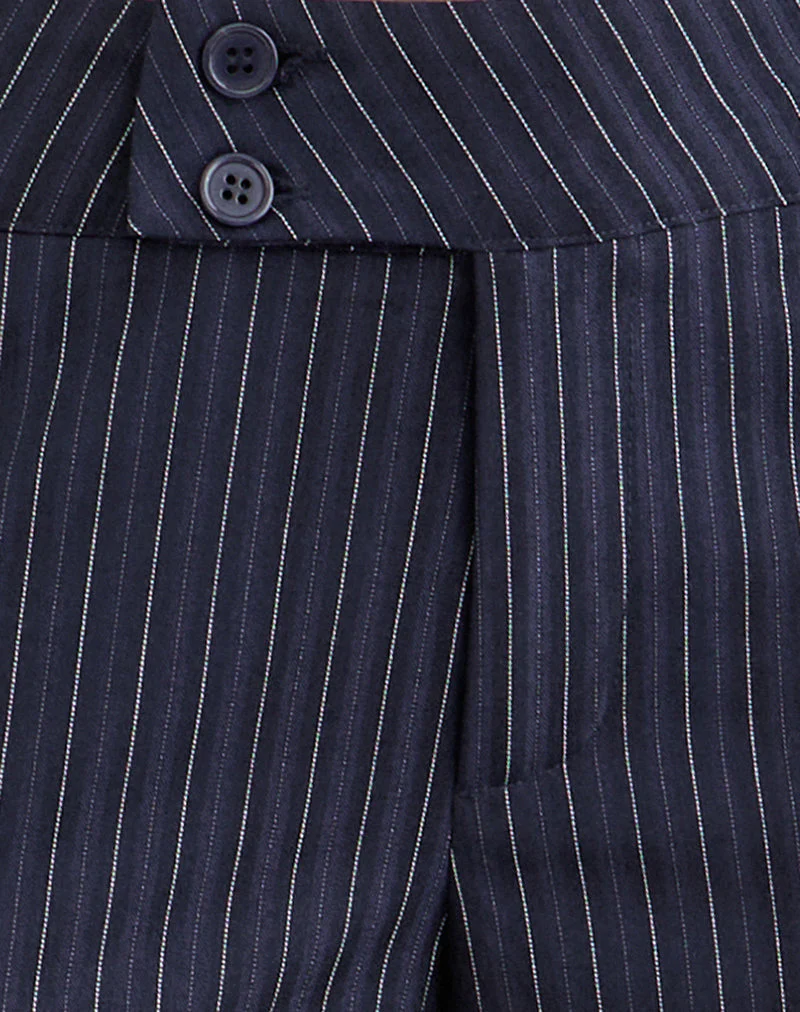 Falita Trouser in Tailoring Navy Stripe - Image 6