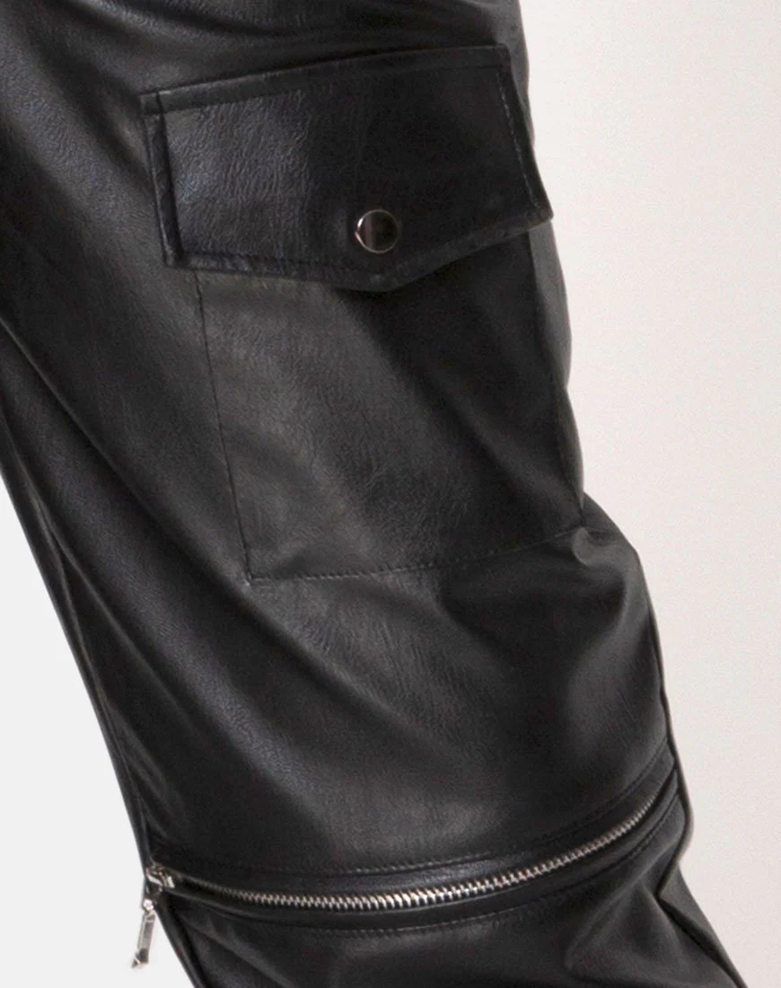 Faroe PU Trouser in Black - Image 6