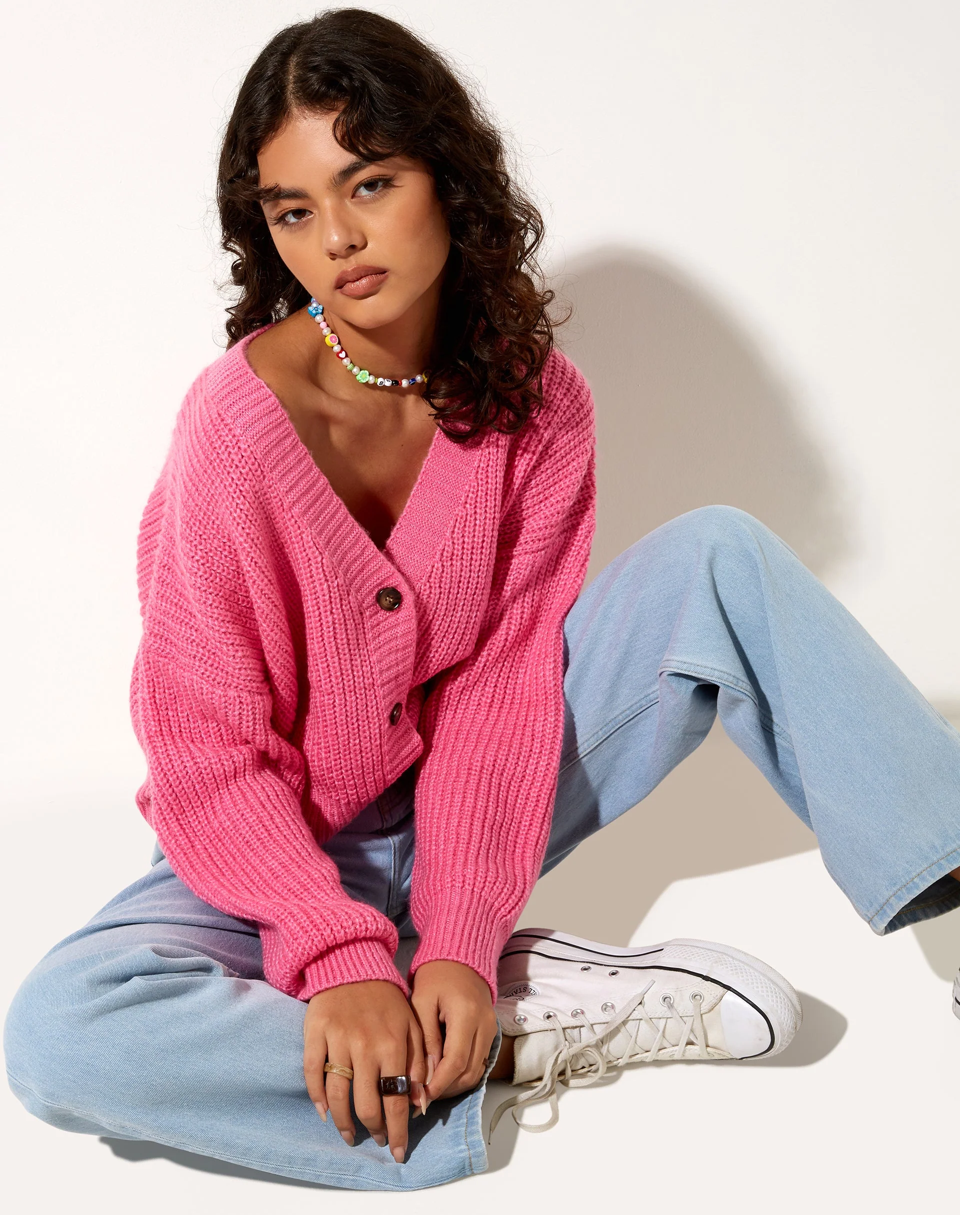 Faya Cardigan in Bubblegum Pink - Image 2