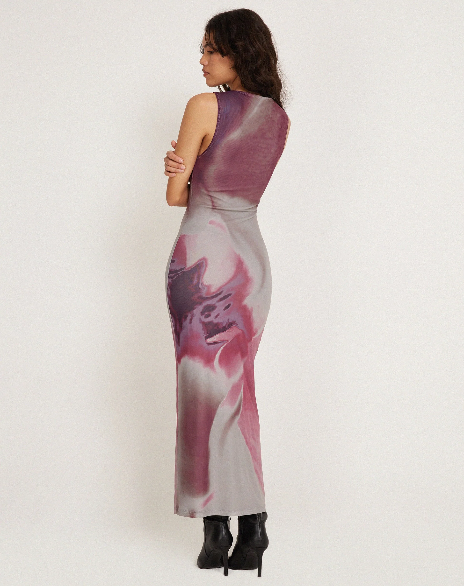 Fayola Printed Maxi Dress in Pink Anatomy of Nature - Image 5