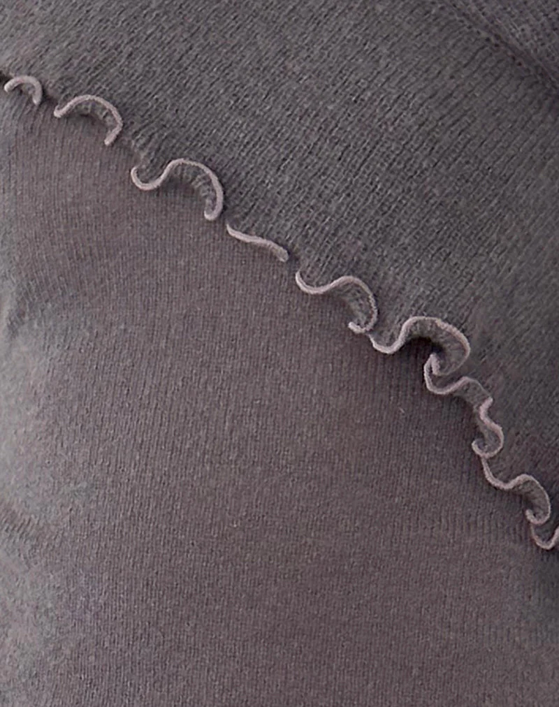 Febby Sheer Knit Jumper in Dark Charcoal - Image 6