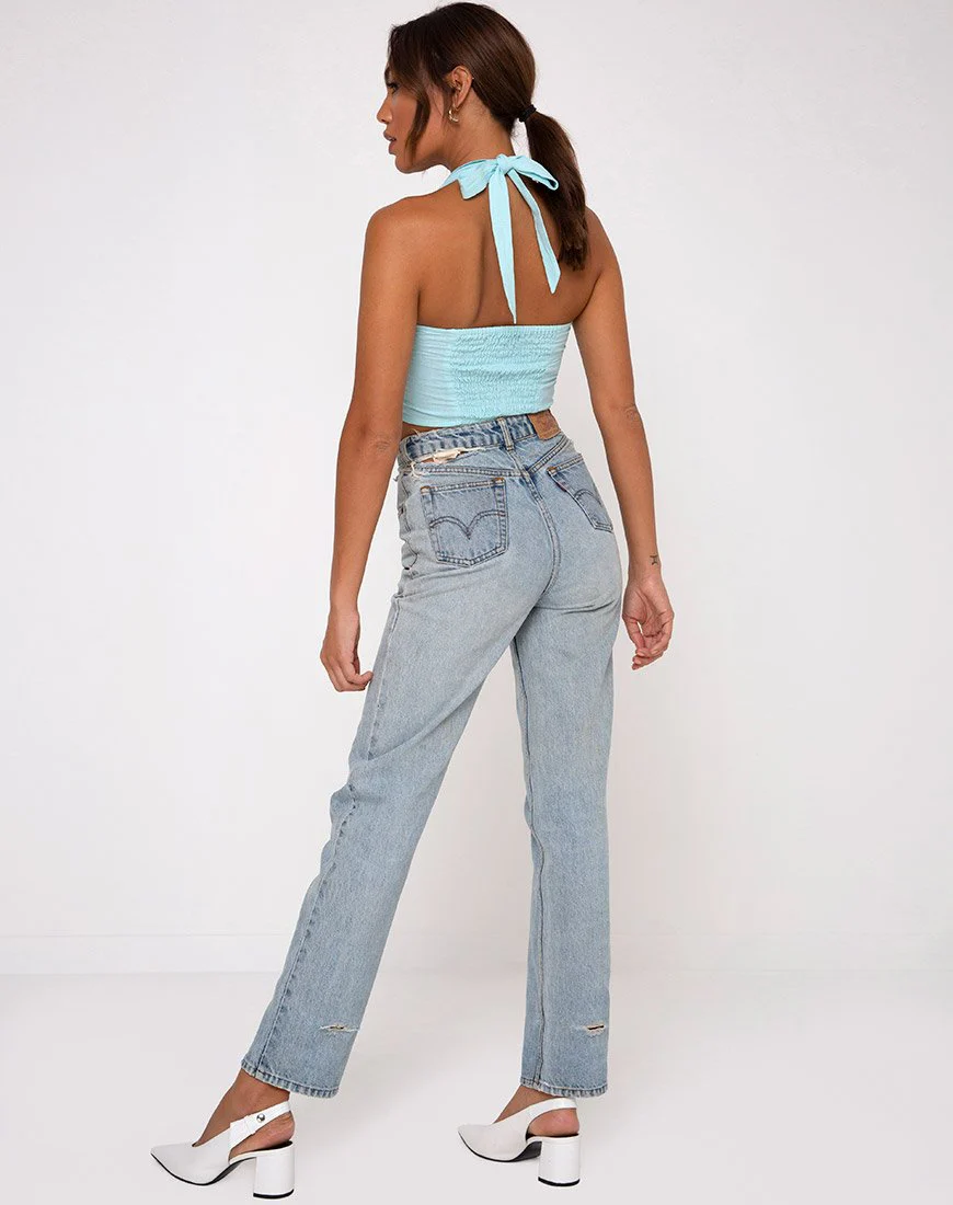 Fedora Crop Top in Aqua - Image 4