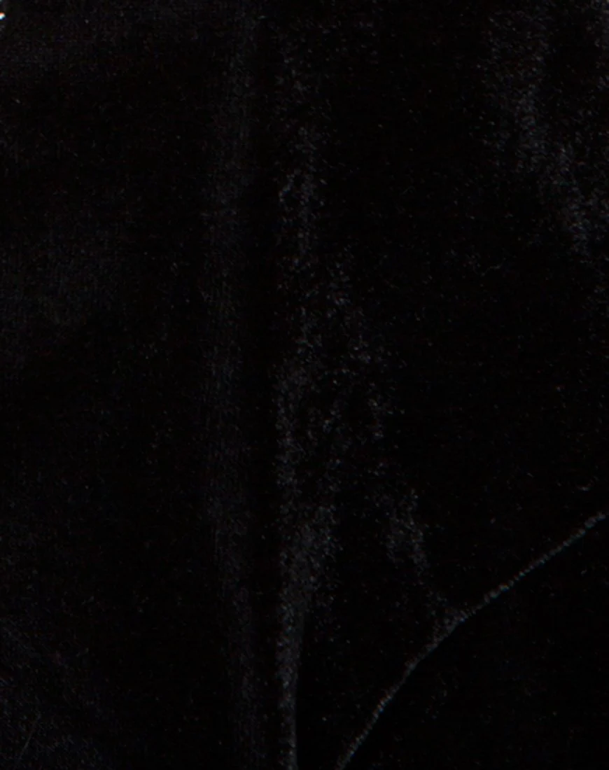 Fion Slip Dress in Velvet Diamond Black - Image 4
