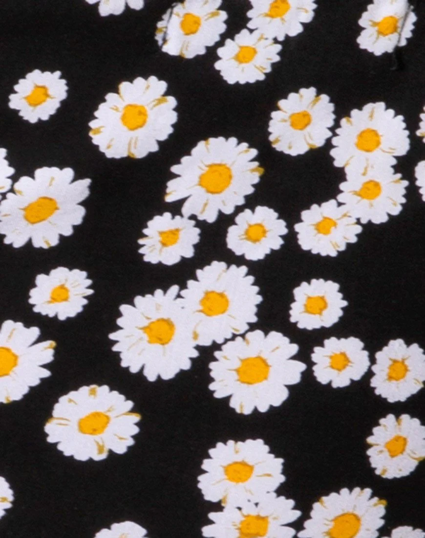 Flaba Crop Top in Mini Daisy Black - Image 6