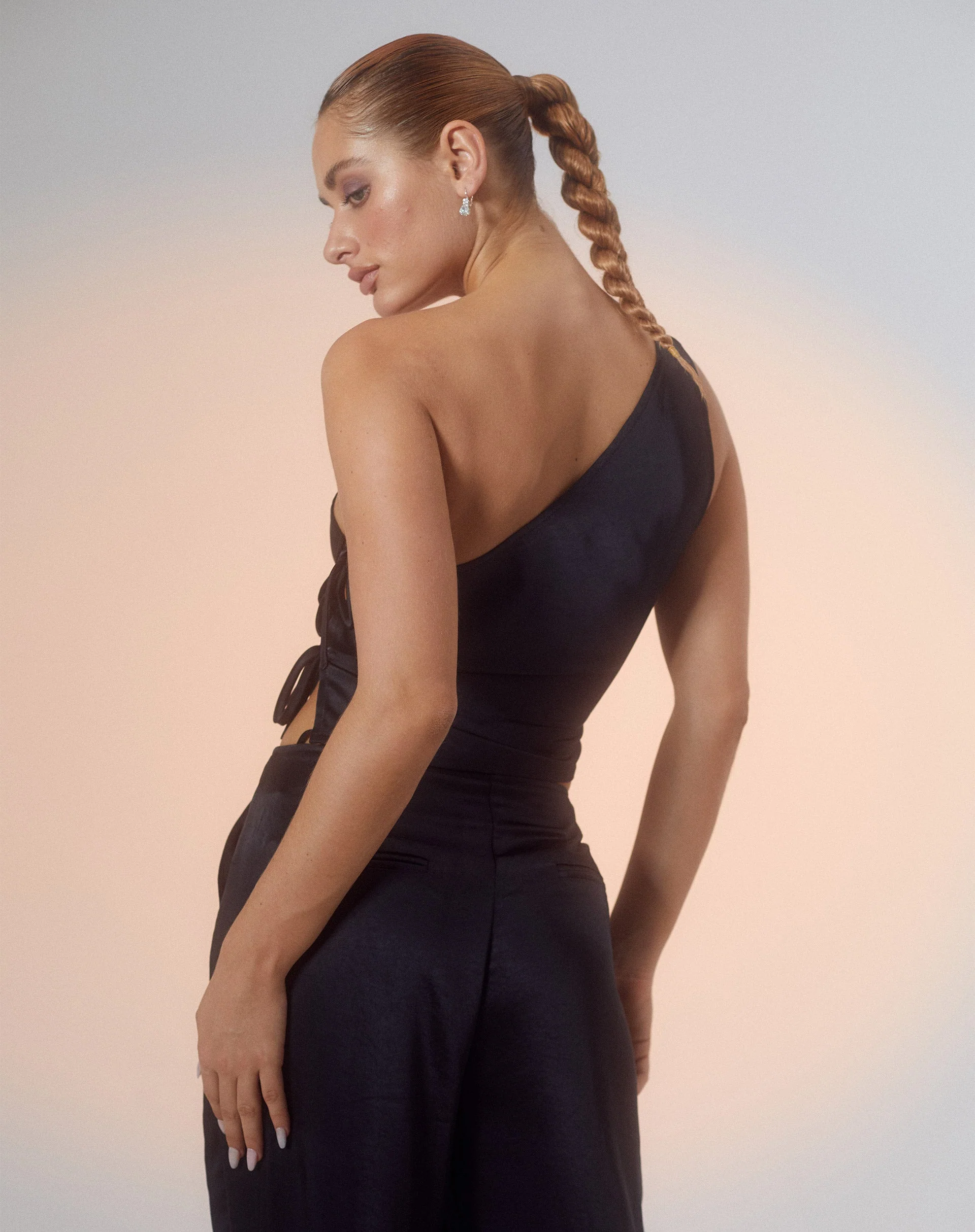 Floella Asymmetrical Top in Black - Image 3