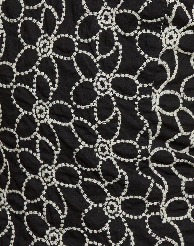 Florina Cami Top in Embroidery Flower Black - Image 6