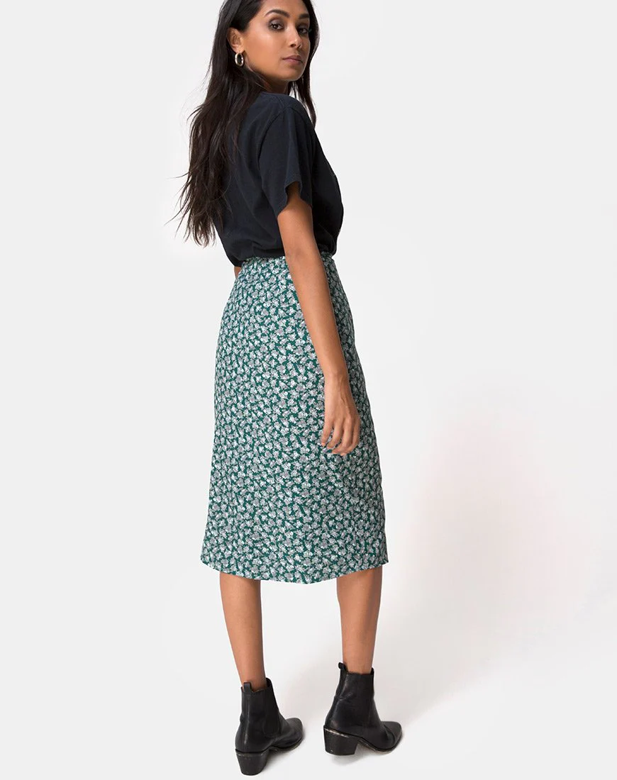 Gamaris Skirt in Floral Bloom Green - Image 4