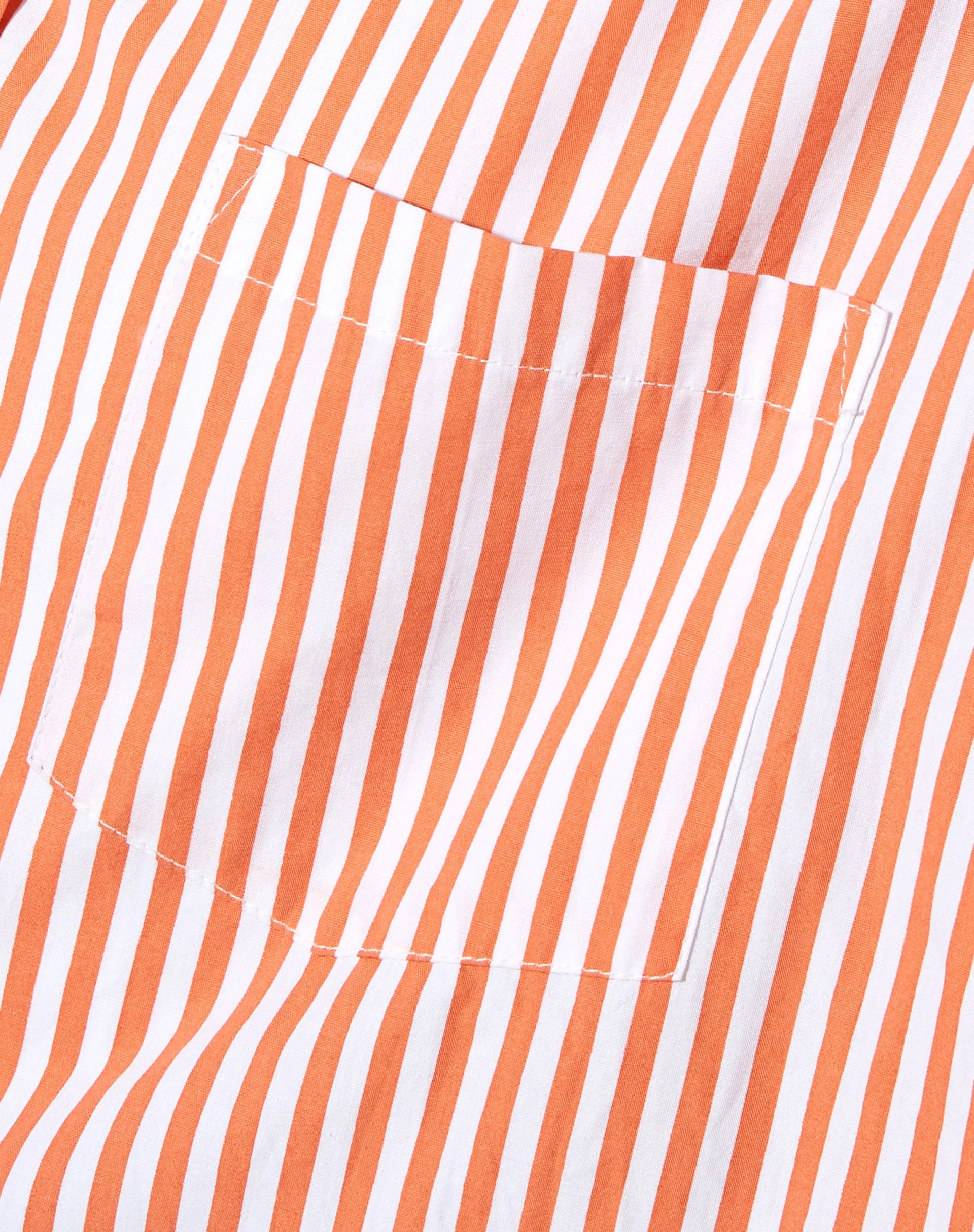 Gane Shirt in Vertical Stripe Orange - Image 6