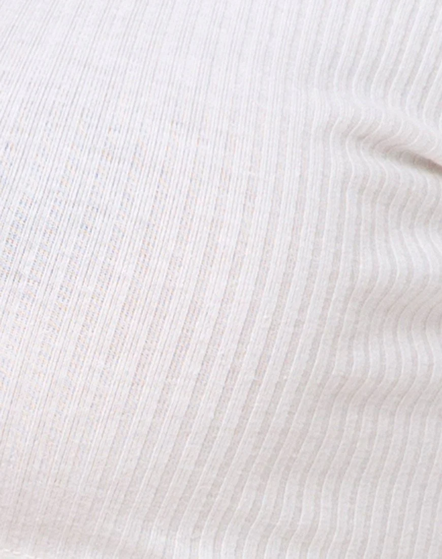Gato Crop Top in Rib Ivory - Image 5