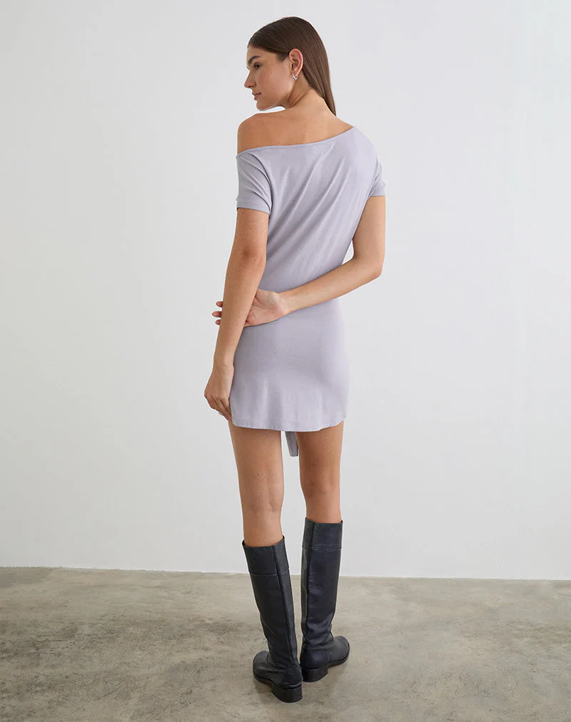 Genya Mini Dress in Lilac Grey - Image 5