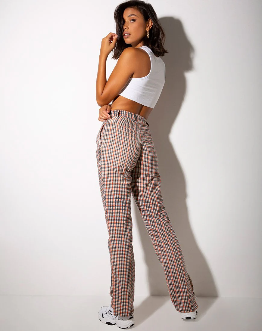 Gira Split Hem Trouser in Country Check - Image 2