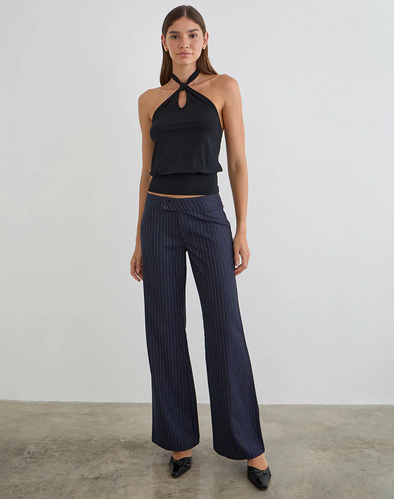 Giunea Knot Halterneck Top in Black - Image 3