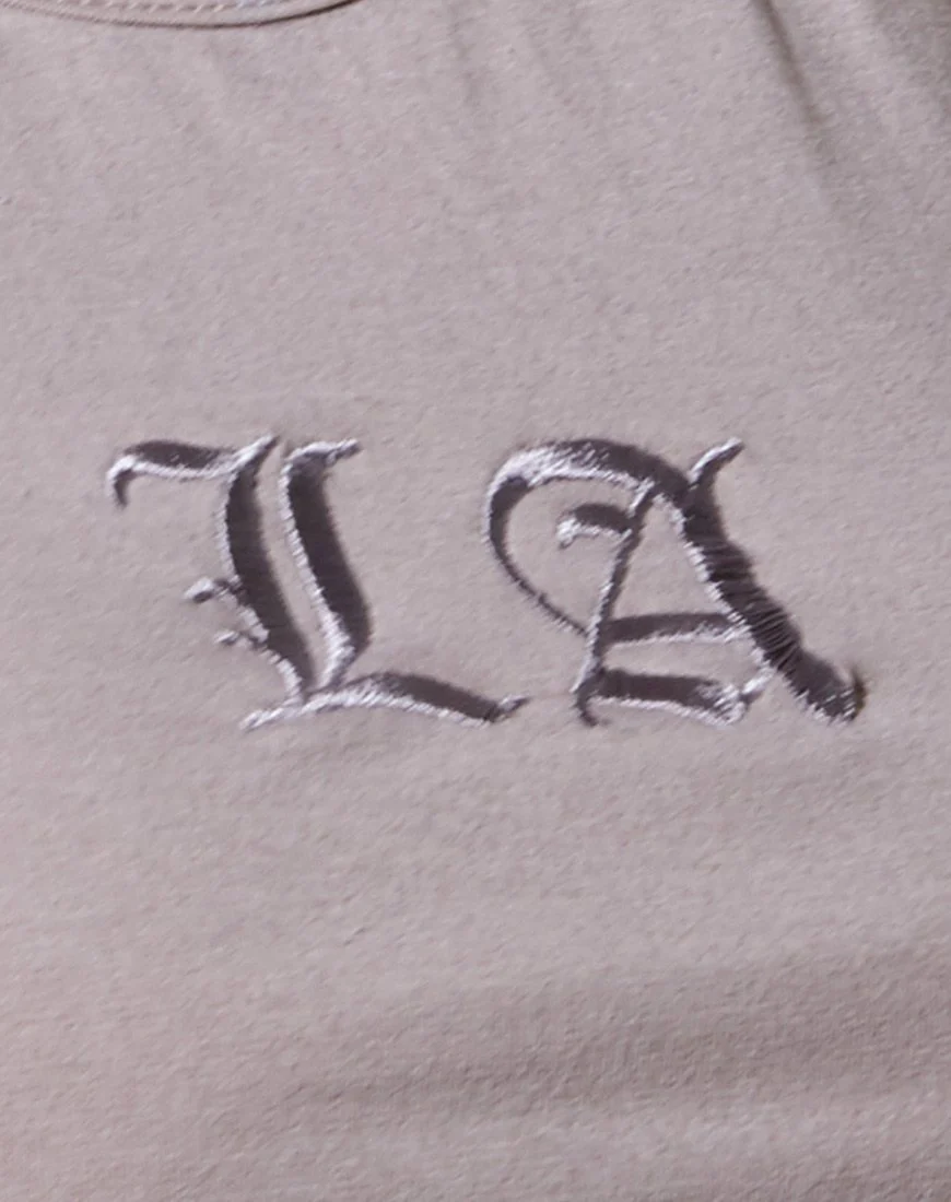 Vasque Crop Top in Mushroom "LA" Embro - Image 7