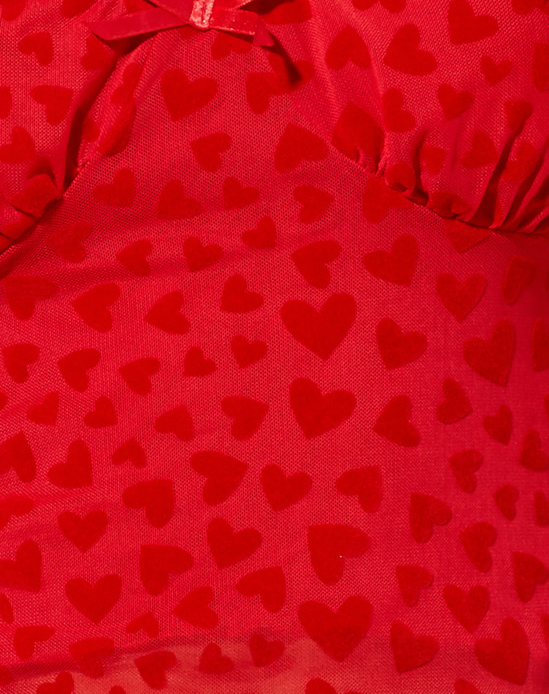 Glasty Crop Top in Red Mesh Red Heart Flock - Image 5