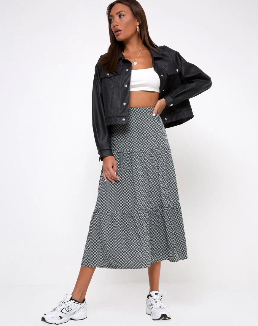 Gleas Skirt in Check it Out Green - Image 3