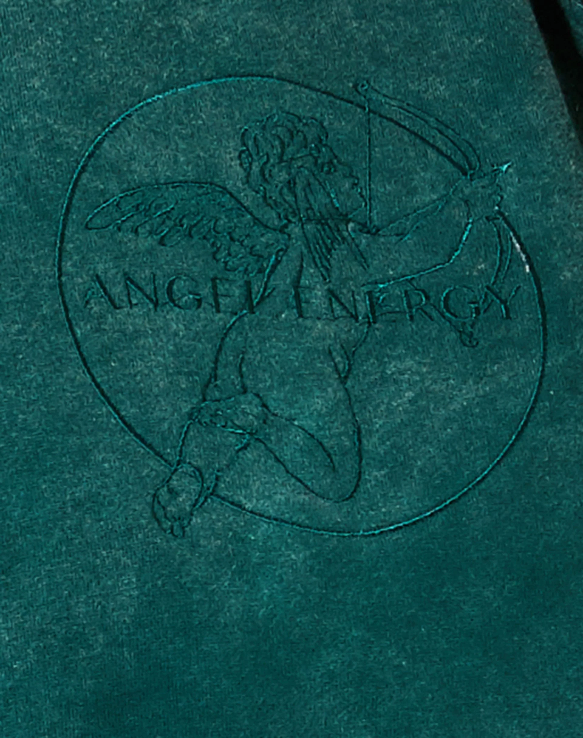Glo Sweatshirt in Washed Green 'Angel Energy' Cherub Embro - Image 6