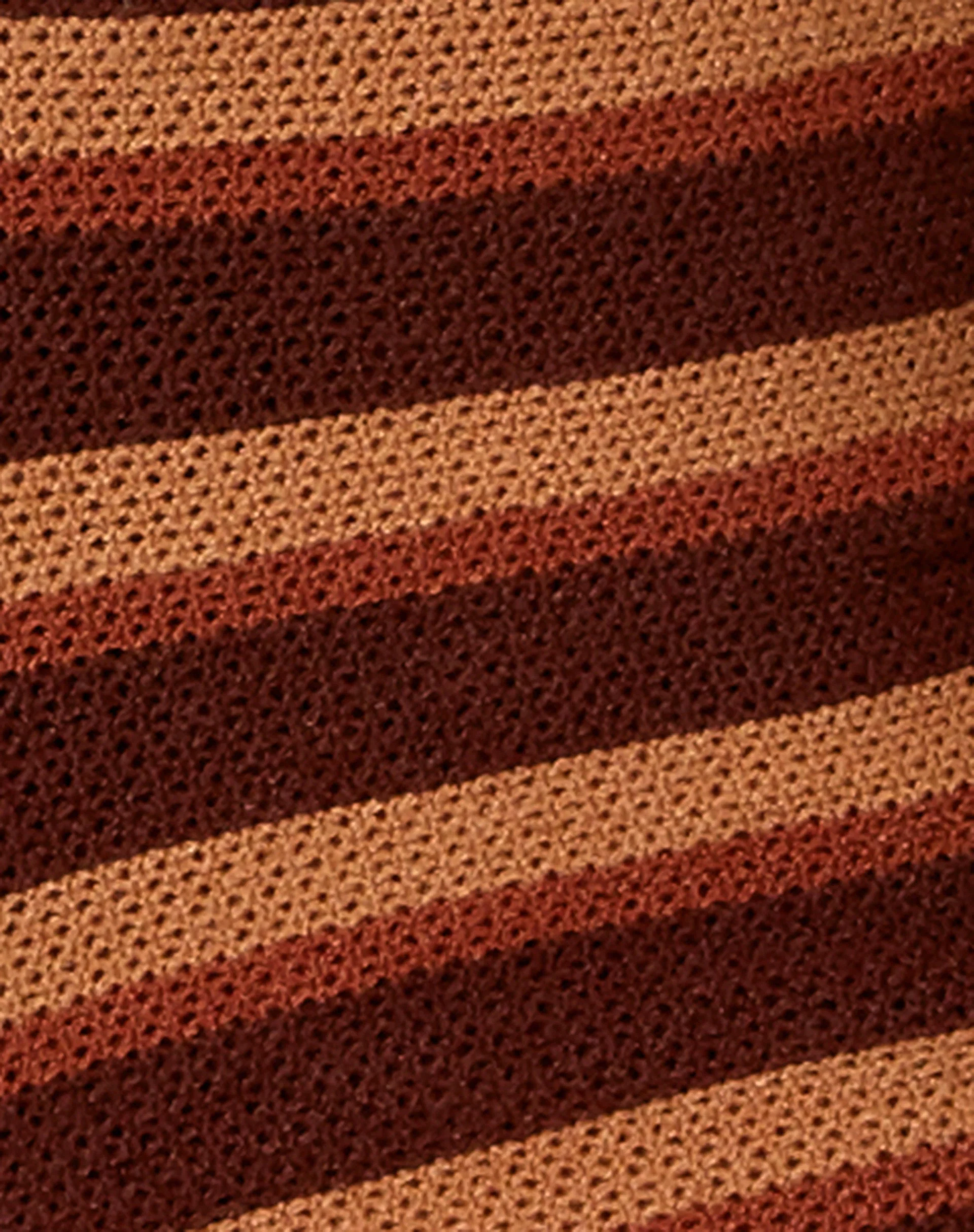 Gramma Shorts in Crochet Knit Stripe Brown Chocolate - Image 8