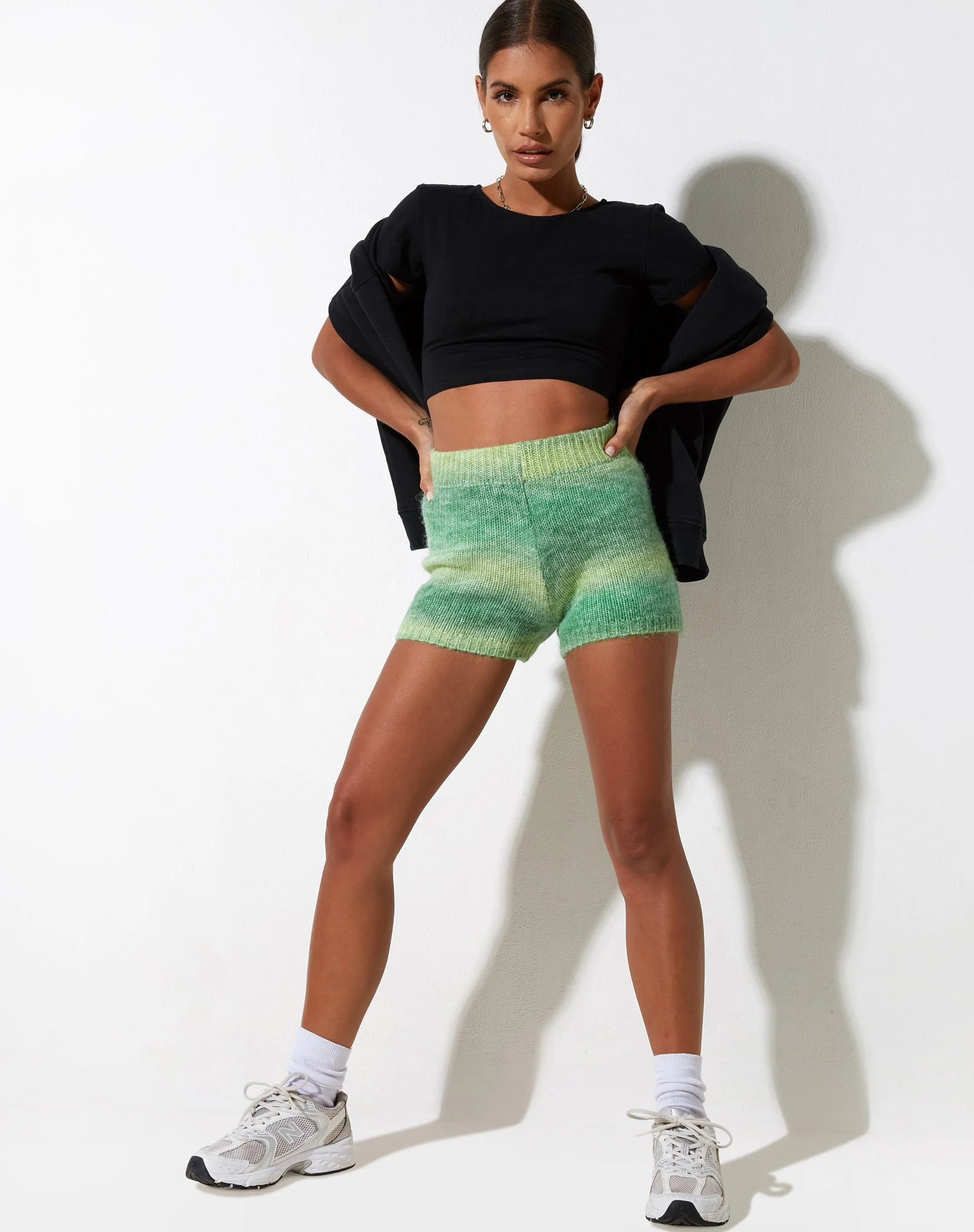 Gramma Shorts in Wool Green - Image 2