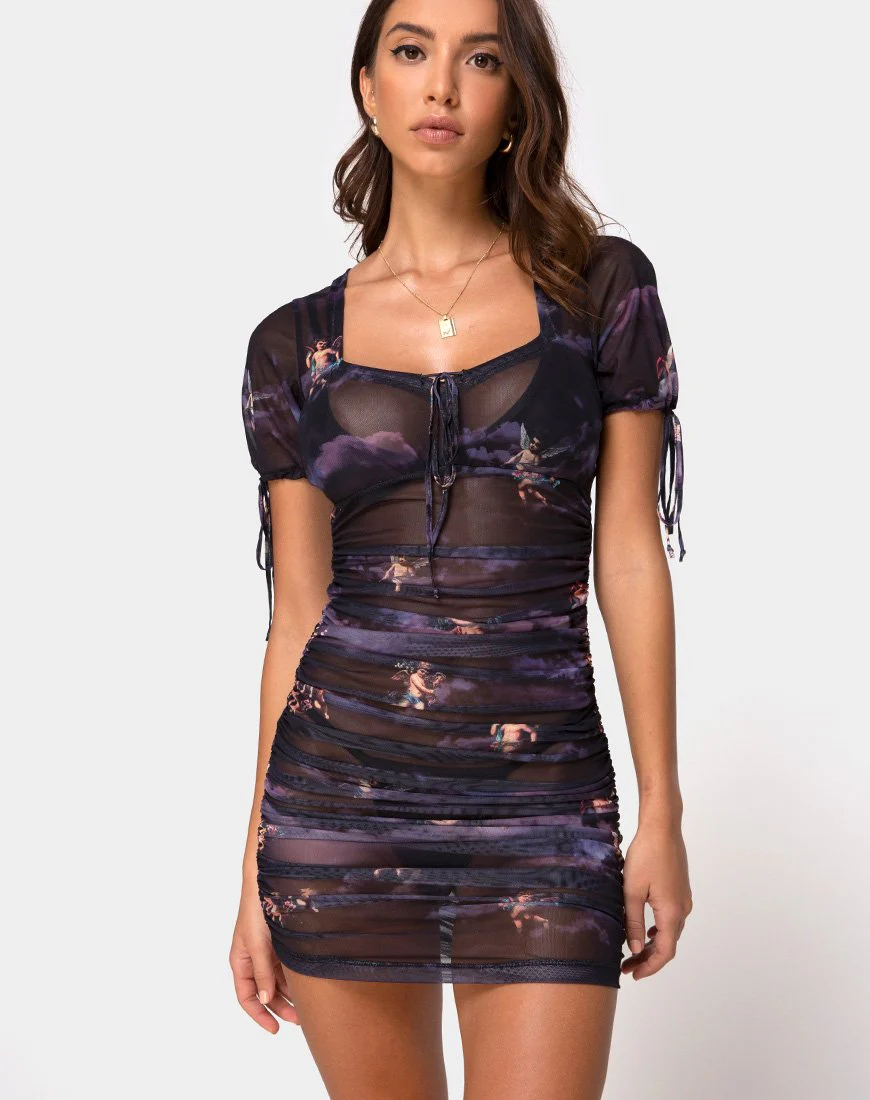 Guenetta Dress In Dark Angel Mesh - Image 2