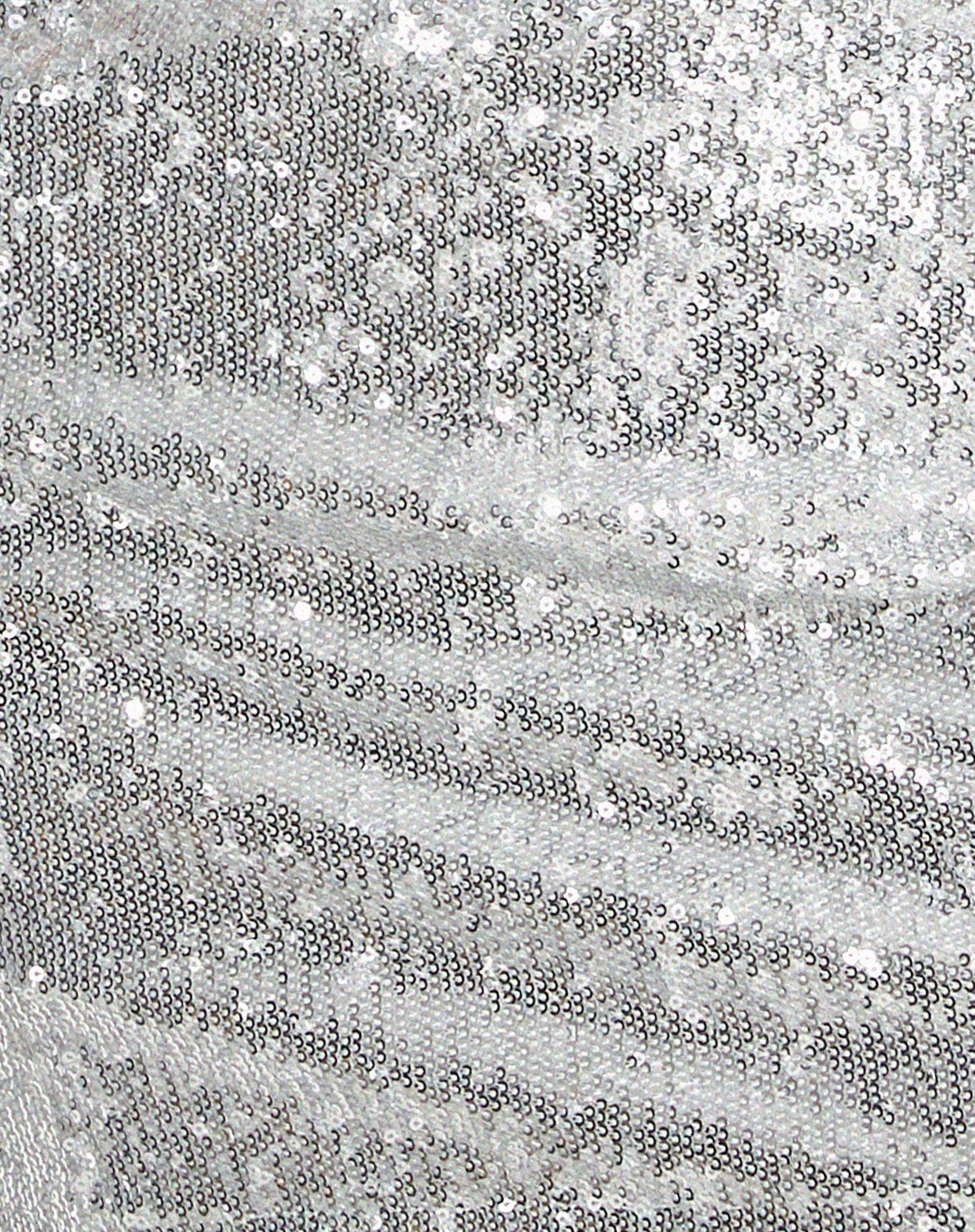 Guida Mini Skirt in Drape Sequin Silver Chrome - Image 8