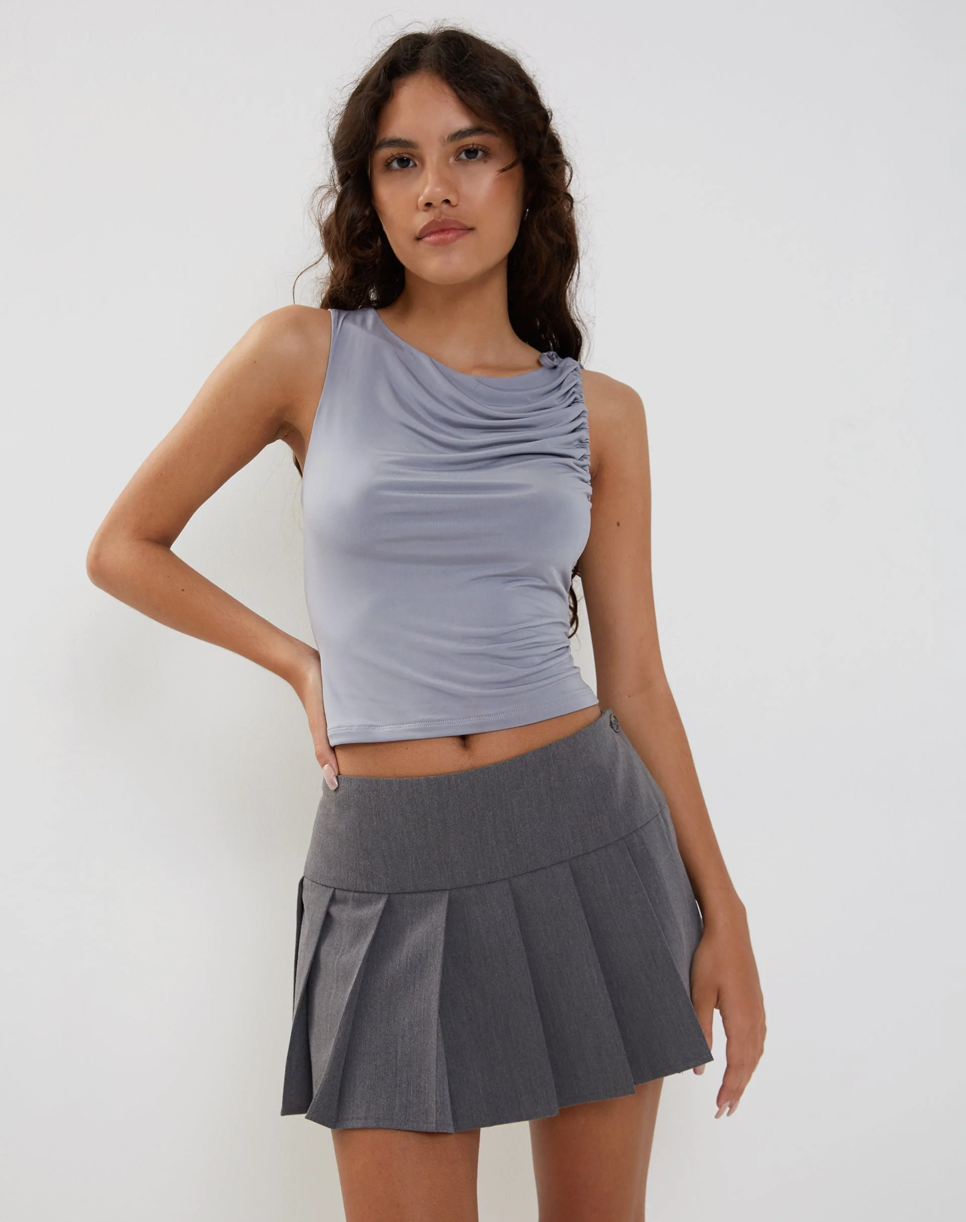 Hagne Vest Top in Silver - Image 5