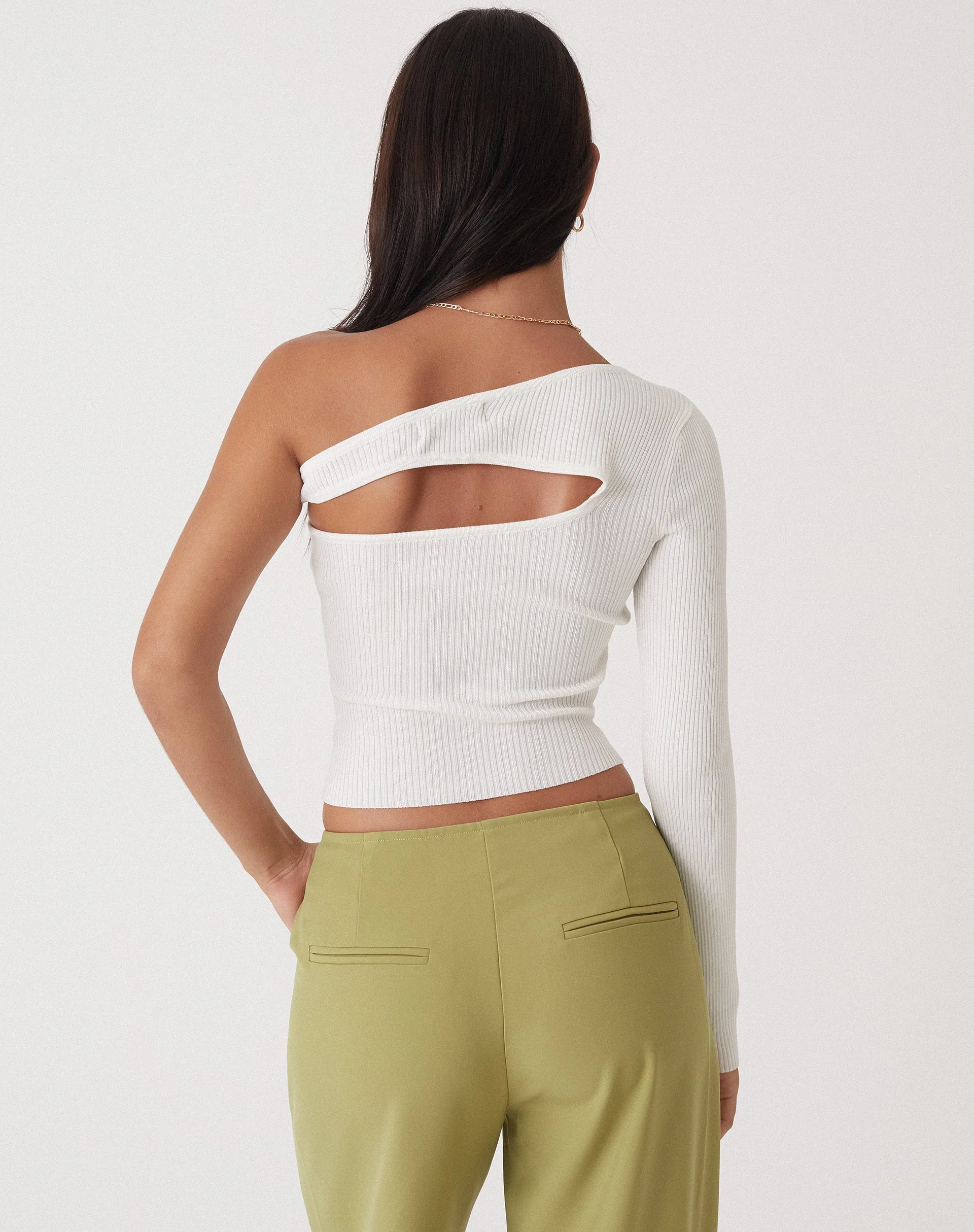 MOTEL X OLIVIA NEILL Haimi Top in Rib Star White - Image 4